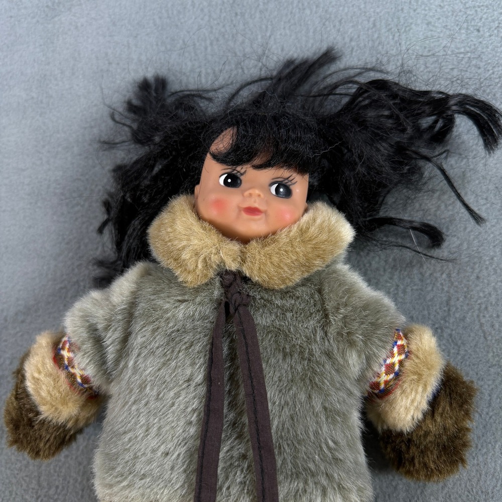Arctic Circle Enterprise Alaska Eskimo Doll Faux Fur Parka Souvenir Anchorage AK